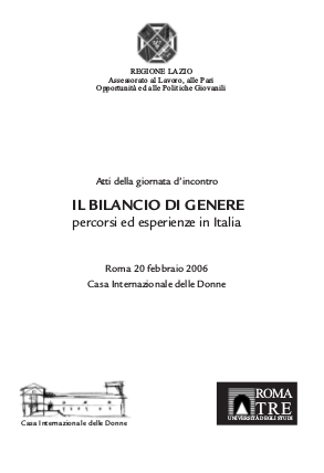 Il bilancio di genere: percorsi ed esperienze in Italia